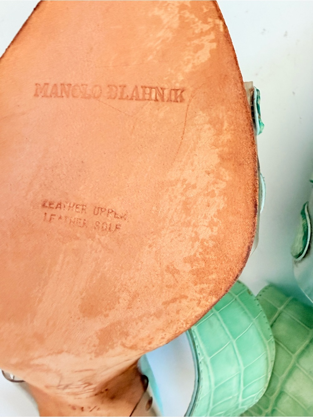 Manolo Blahnik Vintage Y2K Crocodile Clear PVC Stiletto Mules 37.5 Rare - Picture 12 of 12